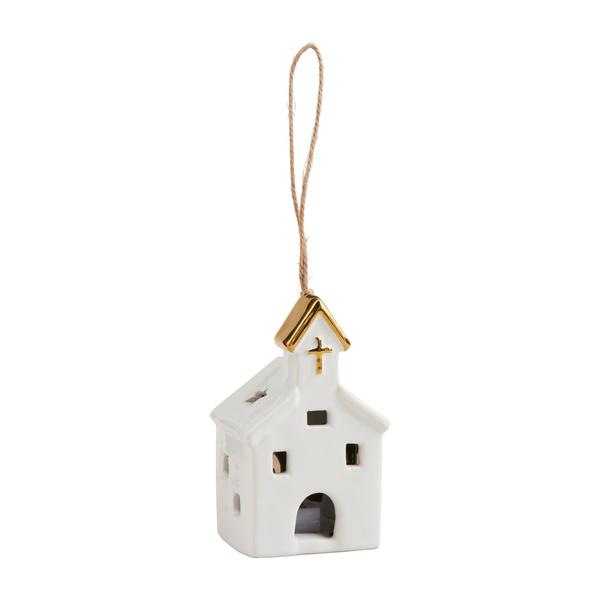 medium light up church ornament