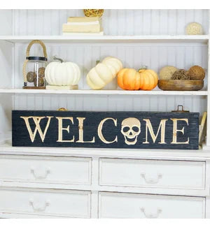 Welcome Halloween Skull sign