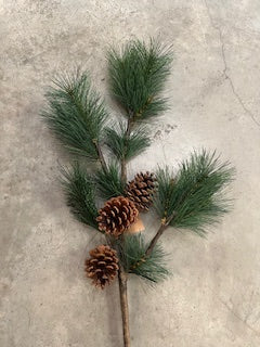 Faux Pine Branch with Pinecones
