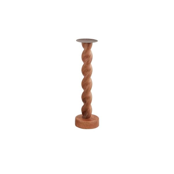 Small twisted wood candlestick