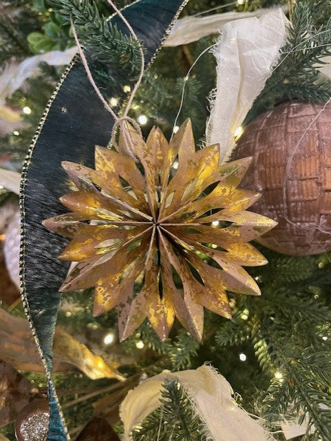 Gold Paper Snowflake Ornaments