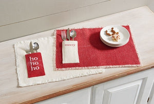 merry christmas red placemat