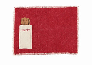merry christmas red placemat