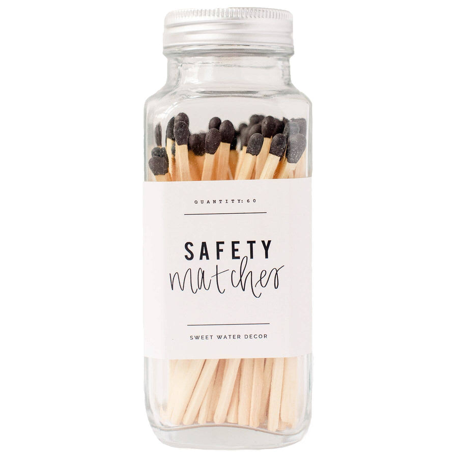Black Safety Matches - Glass Jar