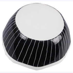 STONEWARE BLACK AND WHITE SERVING BOWL