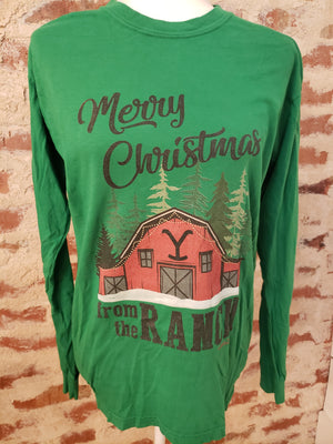 Merry Christmas From The Ranch Long Sleeve Cotton Shirts