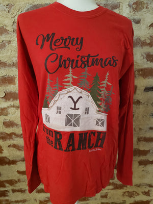 Merry Christmas From The Ranch Long Sleeve Cotton Shirts