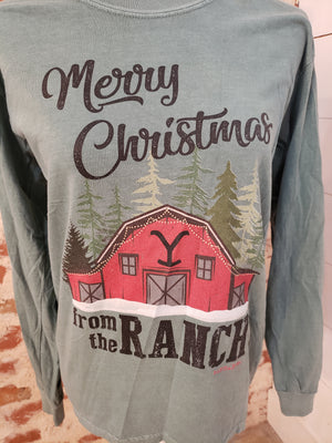 Merry Christmas From The Ranch Long Sleeve Cotton Shirts