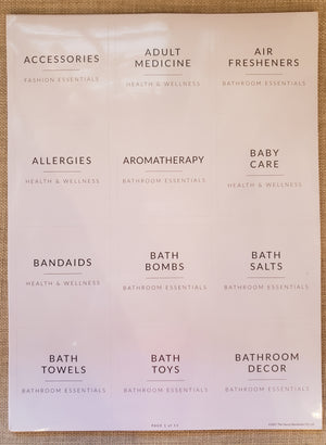 Minimalist Labels Pantry/Bathroom