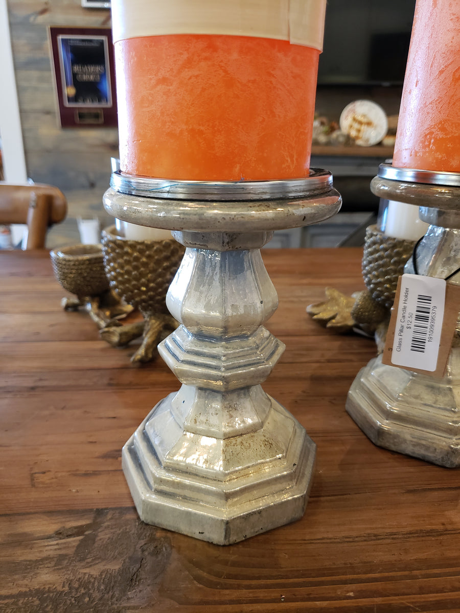 Glass Pillar Candle Holder
