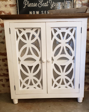 2 Door Wood/Glass Credenza