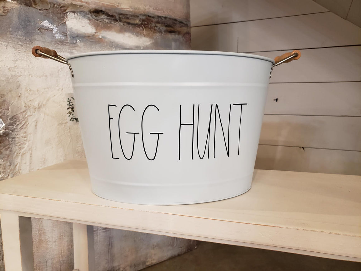 Egg Hunt Metal Bucket