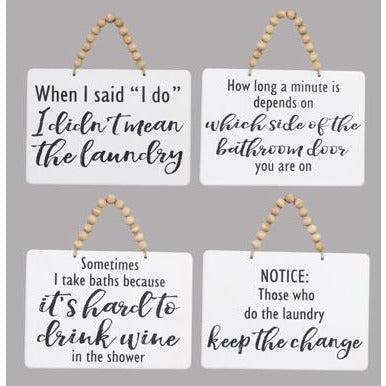 Bath/Laundry Room Humor Wall Signs