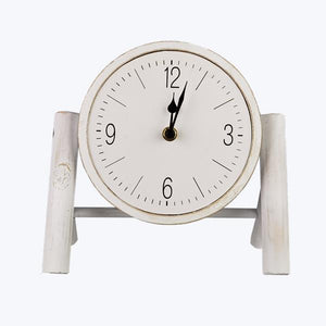 White Wood Tabletop Clock