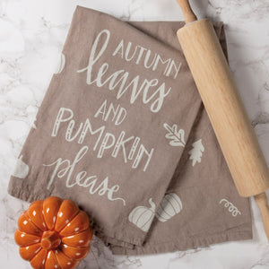 Hand Towel - Autumn Leaves And Pumpkin Please