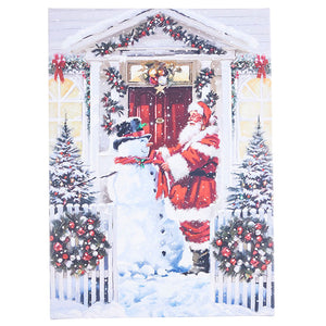 Santa And Snowman Lighted Print