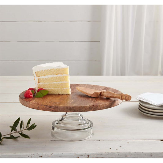 Wood & Glass Cake Stand