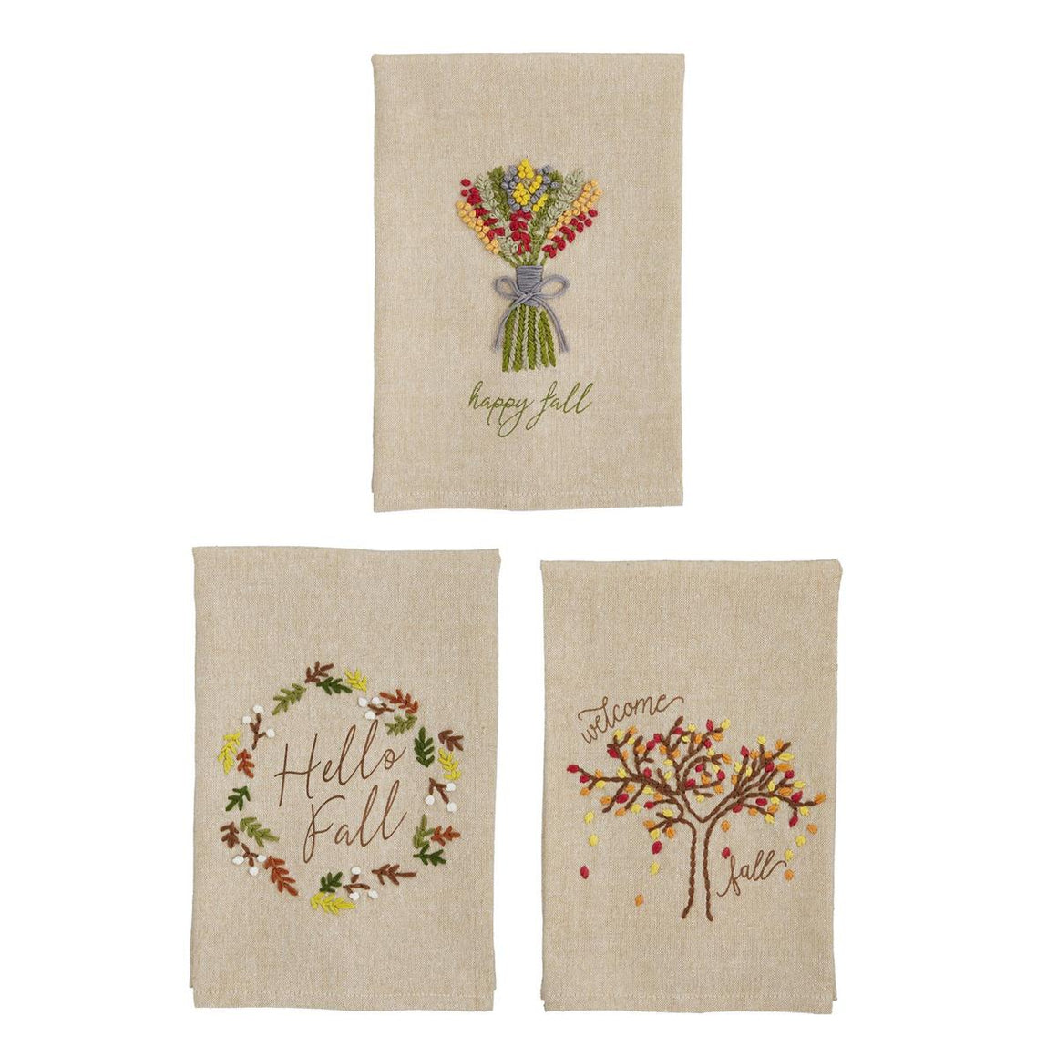 FALL FRENCH KNOT TOWELS