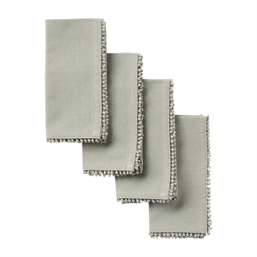 Gray Pom Napkin Set