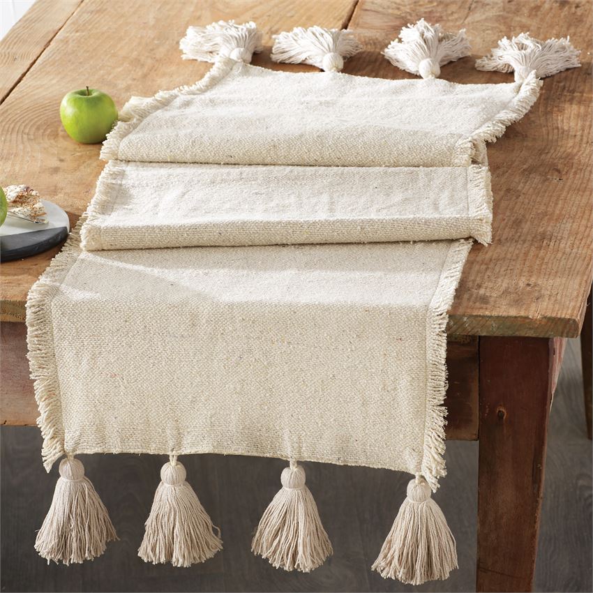 Off White Ponchaa Table Runner