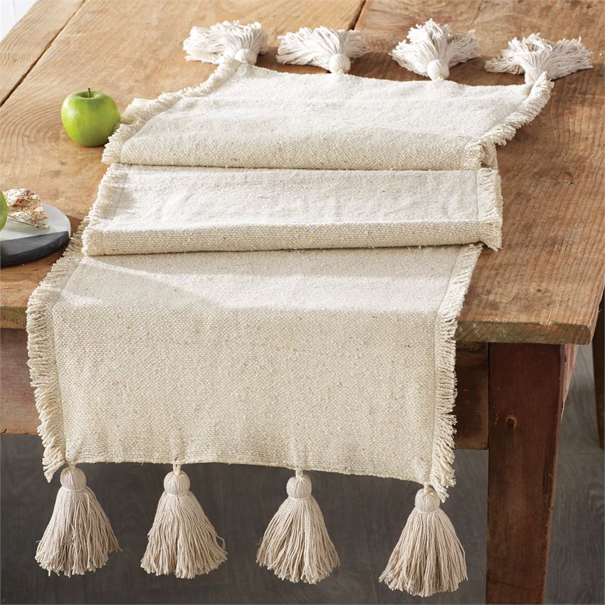 Off White Ponchaa Table Runner Small Town Home Decor