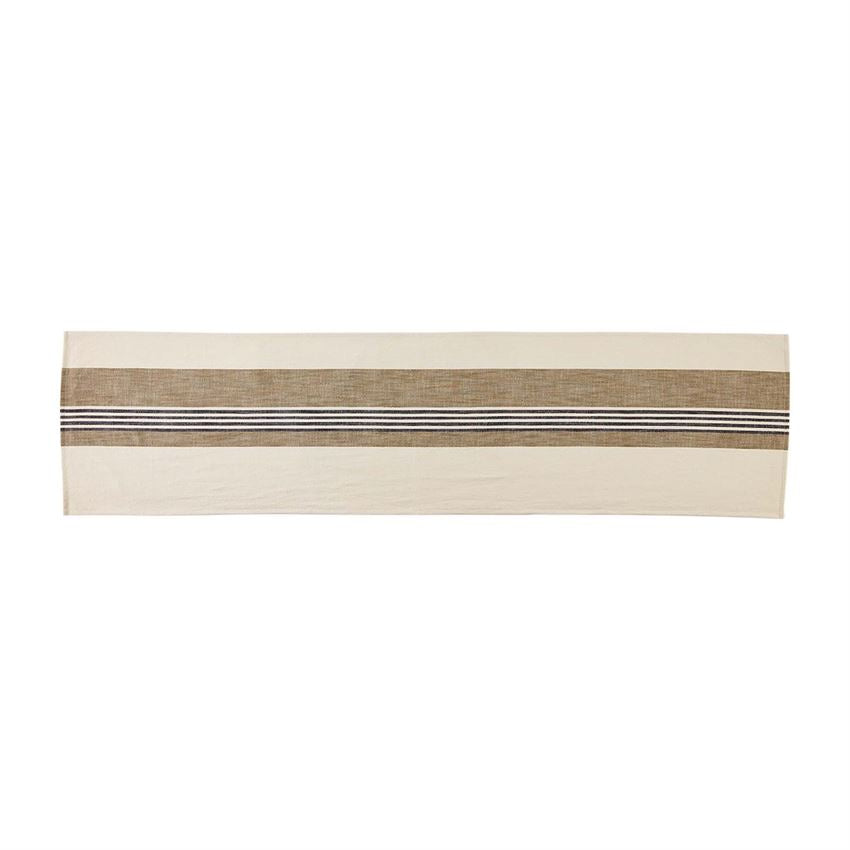 Stripe Table Runner - Cream & Khaki