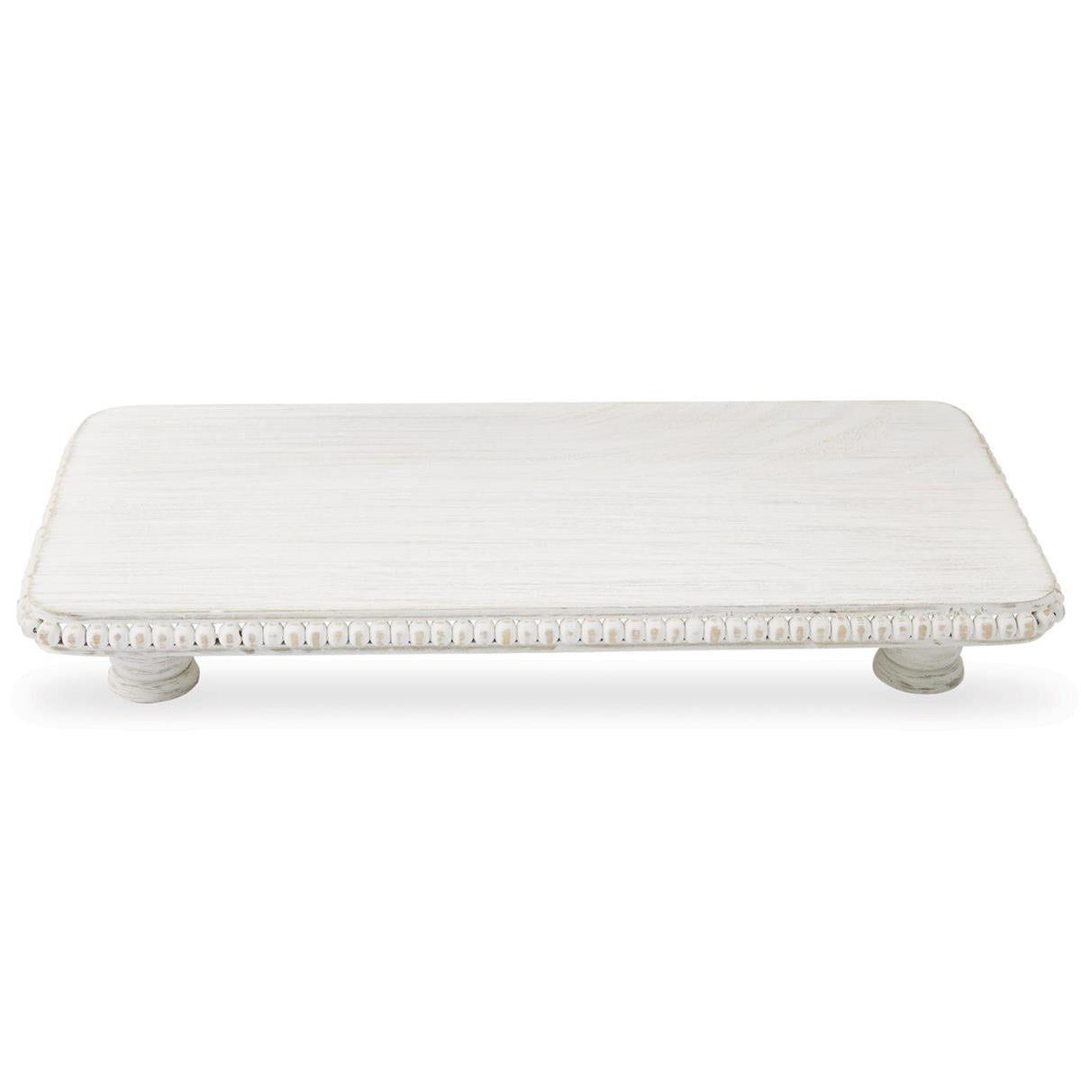 Beaded White Serving Board