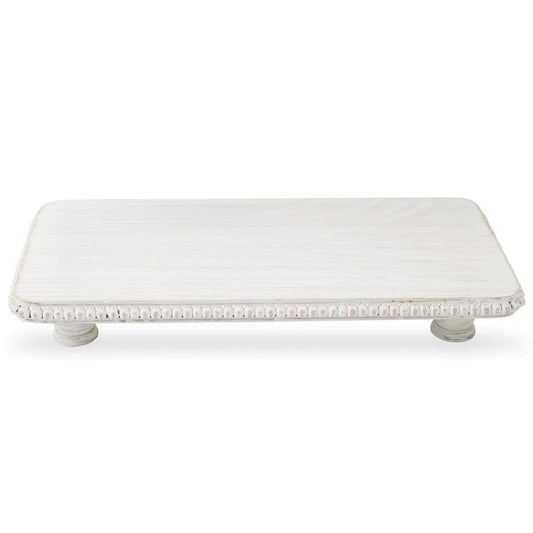 Beaded White Serving Board