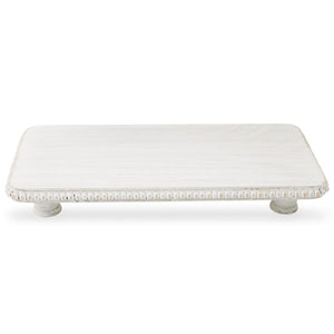 Beaded White Serving Board