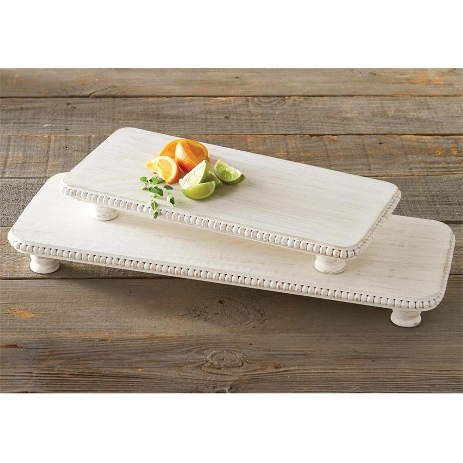 Beaded White Serving Board