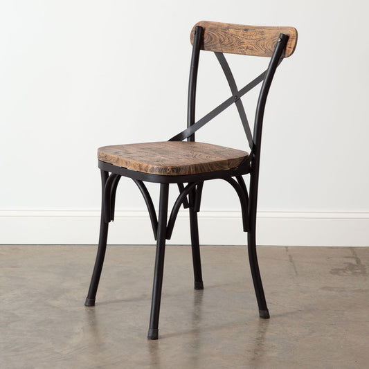 Black Metal X Farm Chair