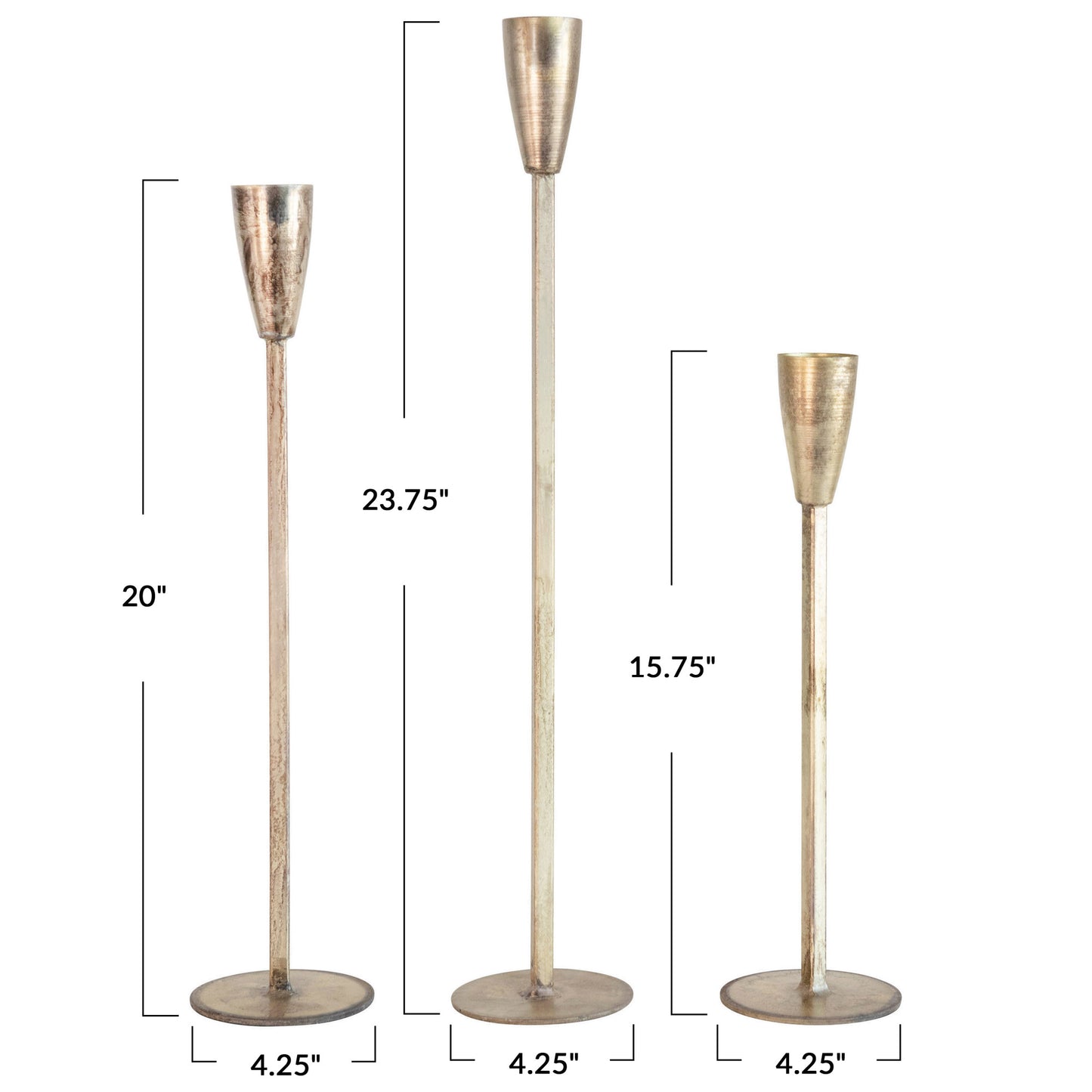 Gold Crackle Taper Candle holder