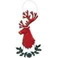 Reindeer and Holly Leaves Metal Wall Decor