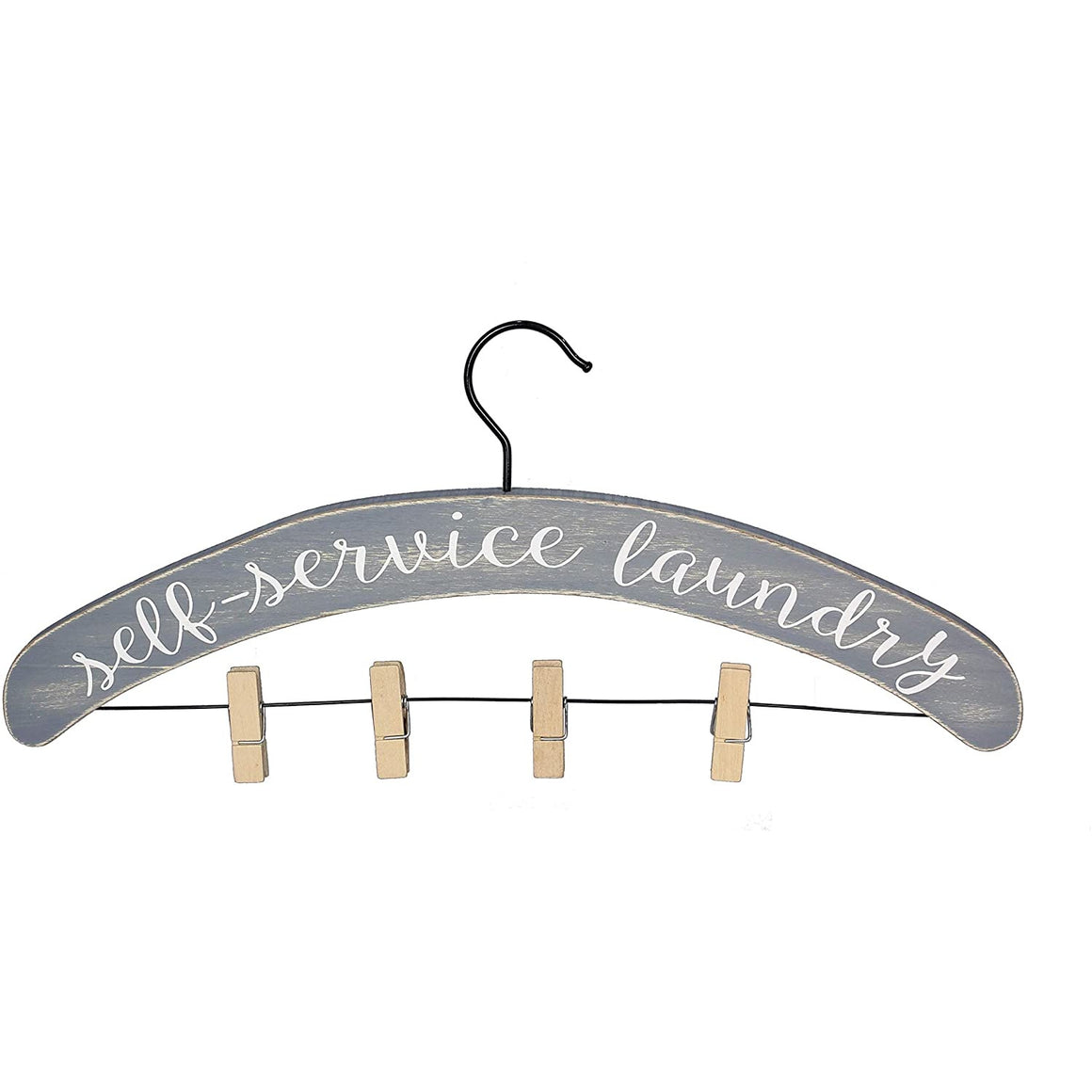 Laundry Sign with Wooden Clips