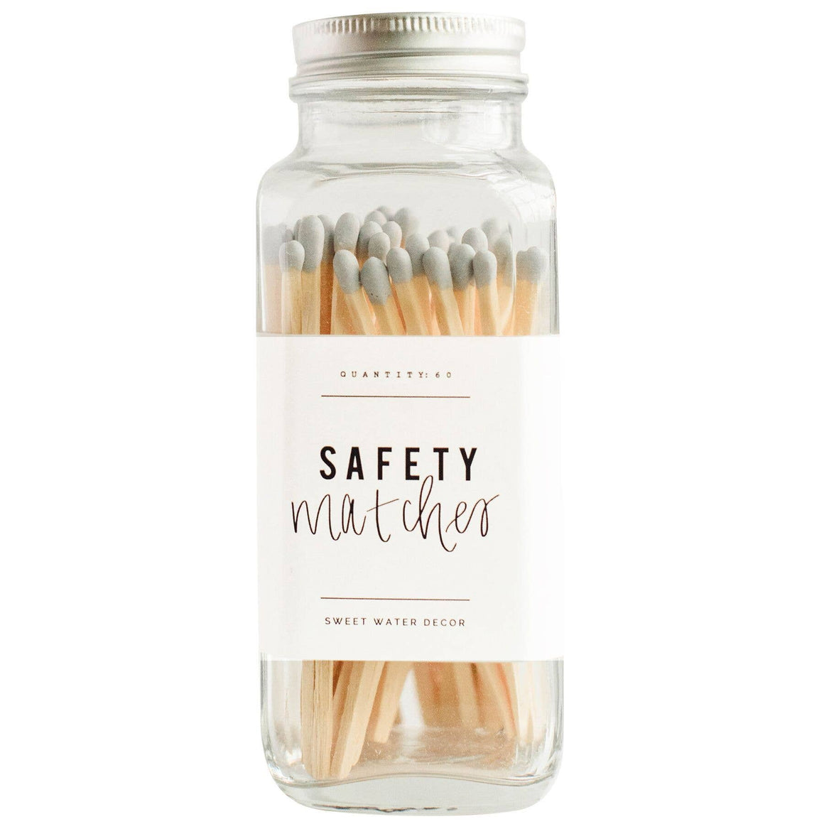 Grey Safety Matches - Glass Jar