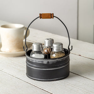 Round Bucket Salt & Pepper Caddy