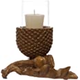 Pinecone Candle Holder with Glass Insert