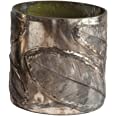 Embossed Mercury Glass Candle Holder with Leaves