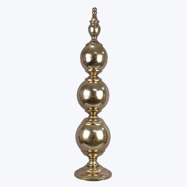 METAL TABLETOP STACKED CHRISTMAS DECOR - GOLD