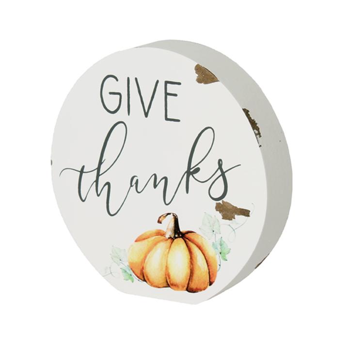 Give Thanks Round Sign