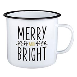 Holiday Enamel Mug - Merry and Bright