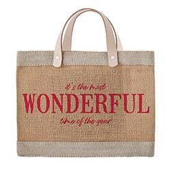 Face to Face Jute Tote - It's The Most Wonderful Time Of The Year