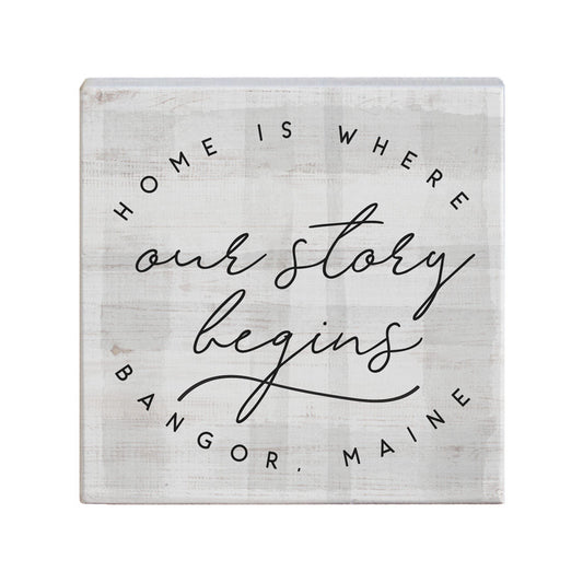 Home Story Begins - Block Sign