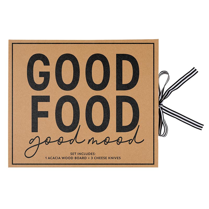 Wood Cheese Board Set