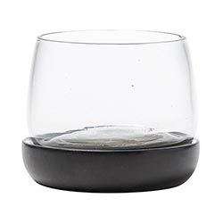 Small Black Marble and Glass Bowl