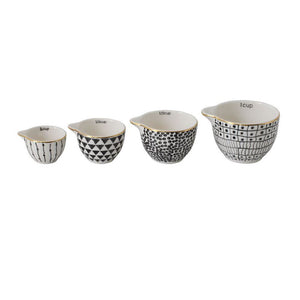 Stoneware Measuring Cups - Black/Gold
