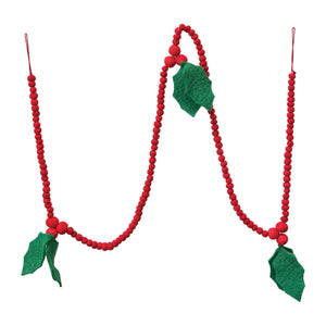 Wool Felt Holly Leaf Garland