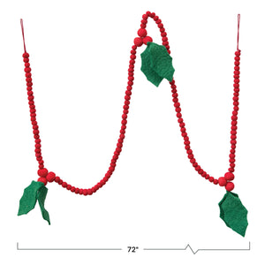 Wool Felt Holly Leaf Garland