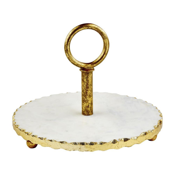 Chipped Gold Edge Marble Server - Small Town Home & Decor