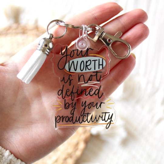 Your Worth Keychain 2.3x2.3 in.